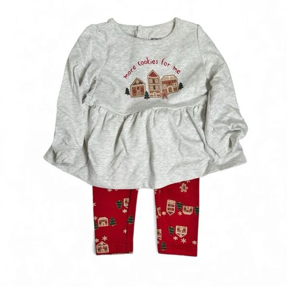 EUC Carter’s Toddler Girls Holiday Christmas Matching Set Gingerbread - Size 3T - Picture 1 of 8